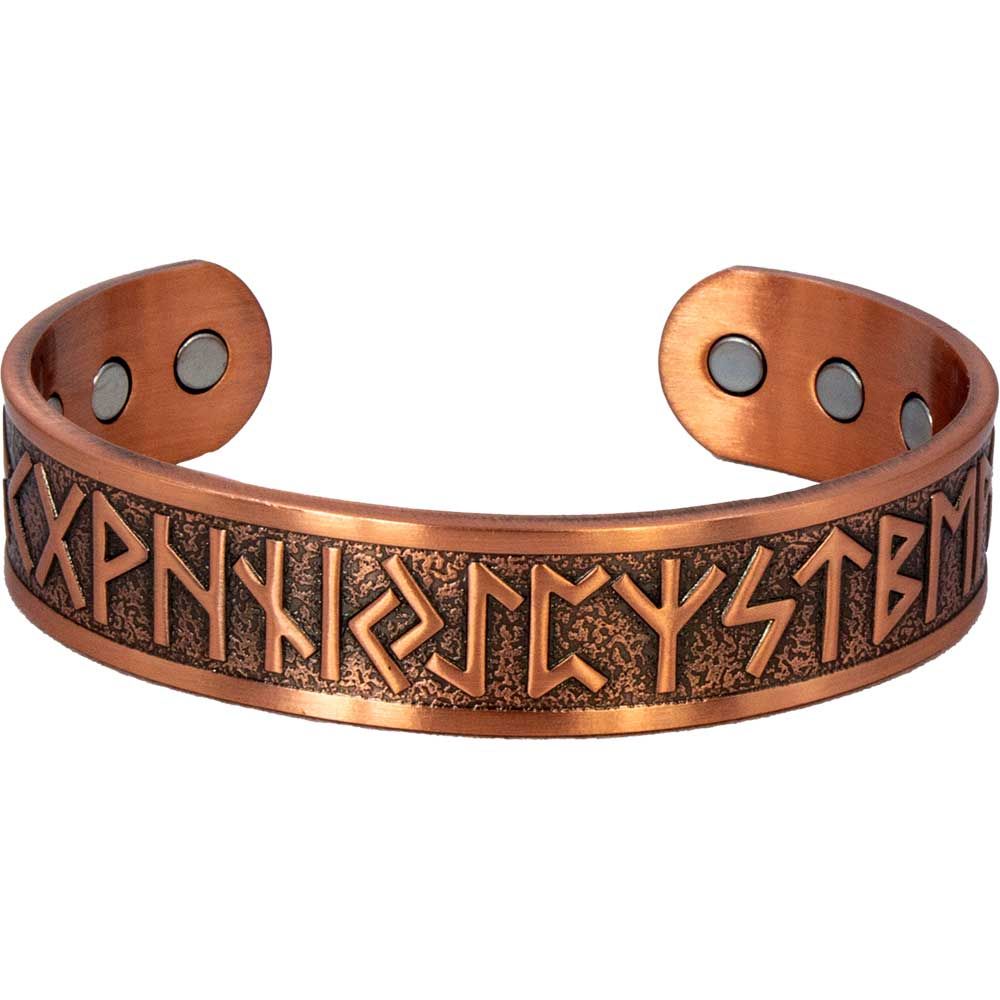 Magnetic Copper Bracelet - Runes