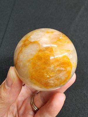 Golden Healer Quartz / Amphibole / Fire Quartz / Hematoid Sphere 2"
