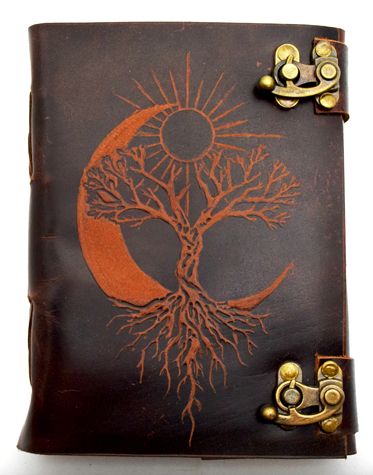 Leather Journal Sun/Moon/Tree 7" x 5"