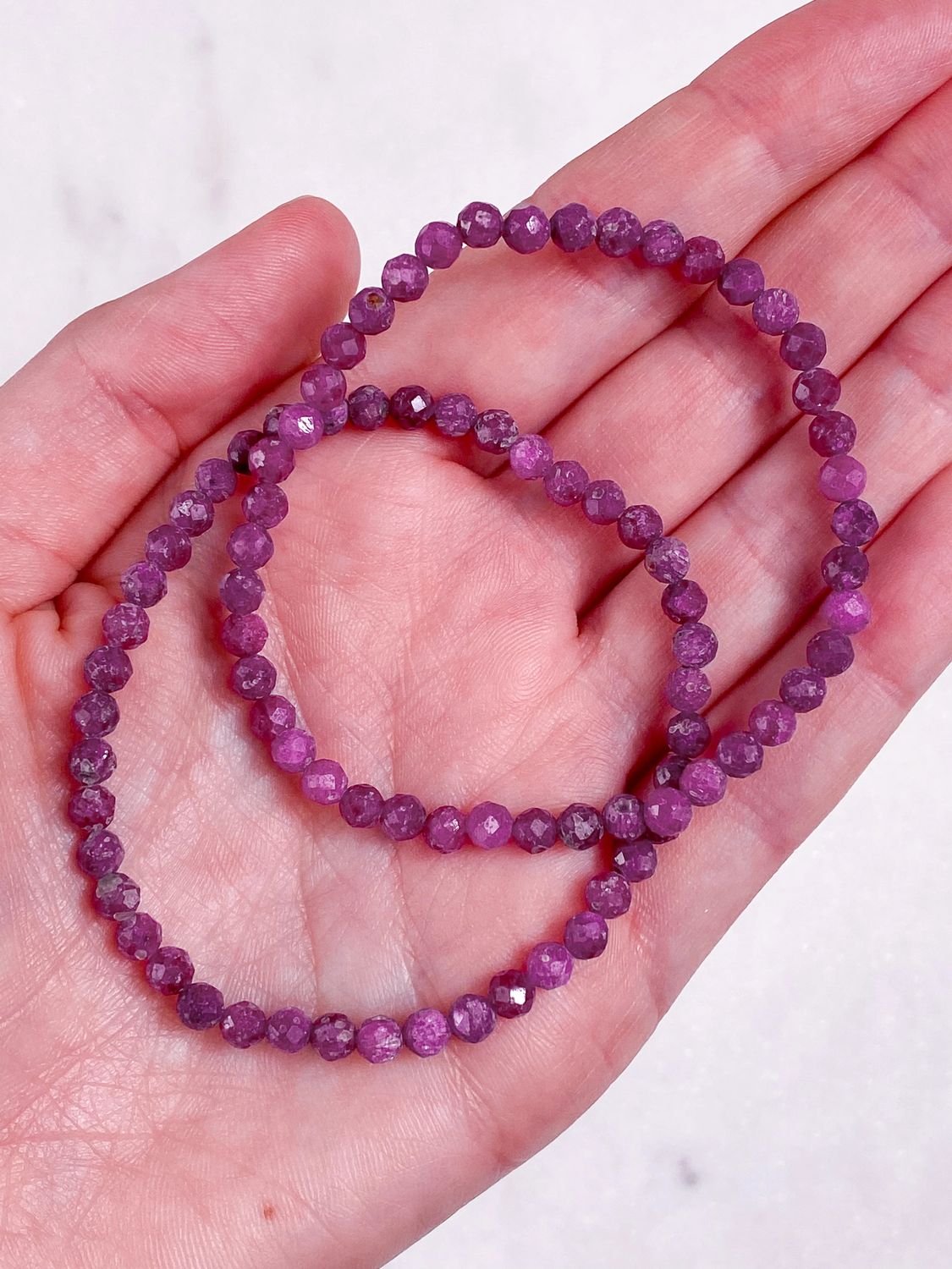 Ruby Faceted Bracelet 4MM