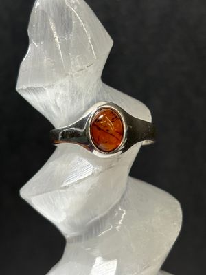Baltic Amber Ring C - Size 10 Sterling Silver