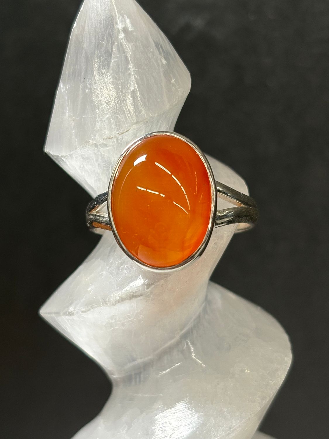 Carnelian Ring D - Size 10 Sterling Silver