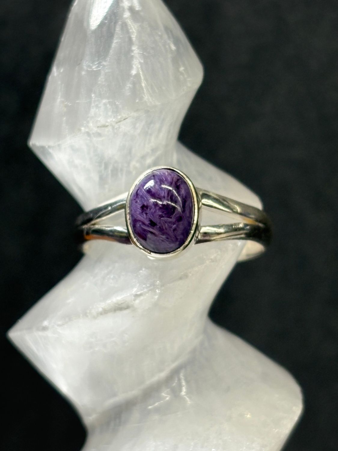 Charoite Ring C - Size 10 Sterling Silver