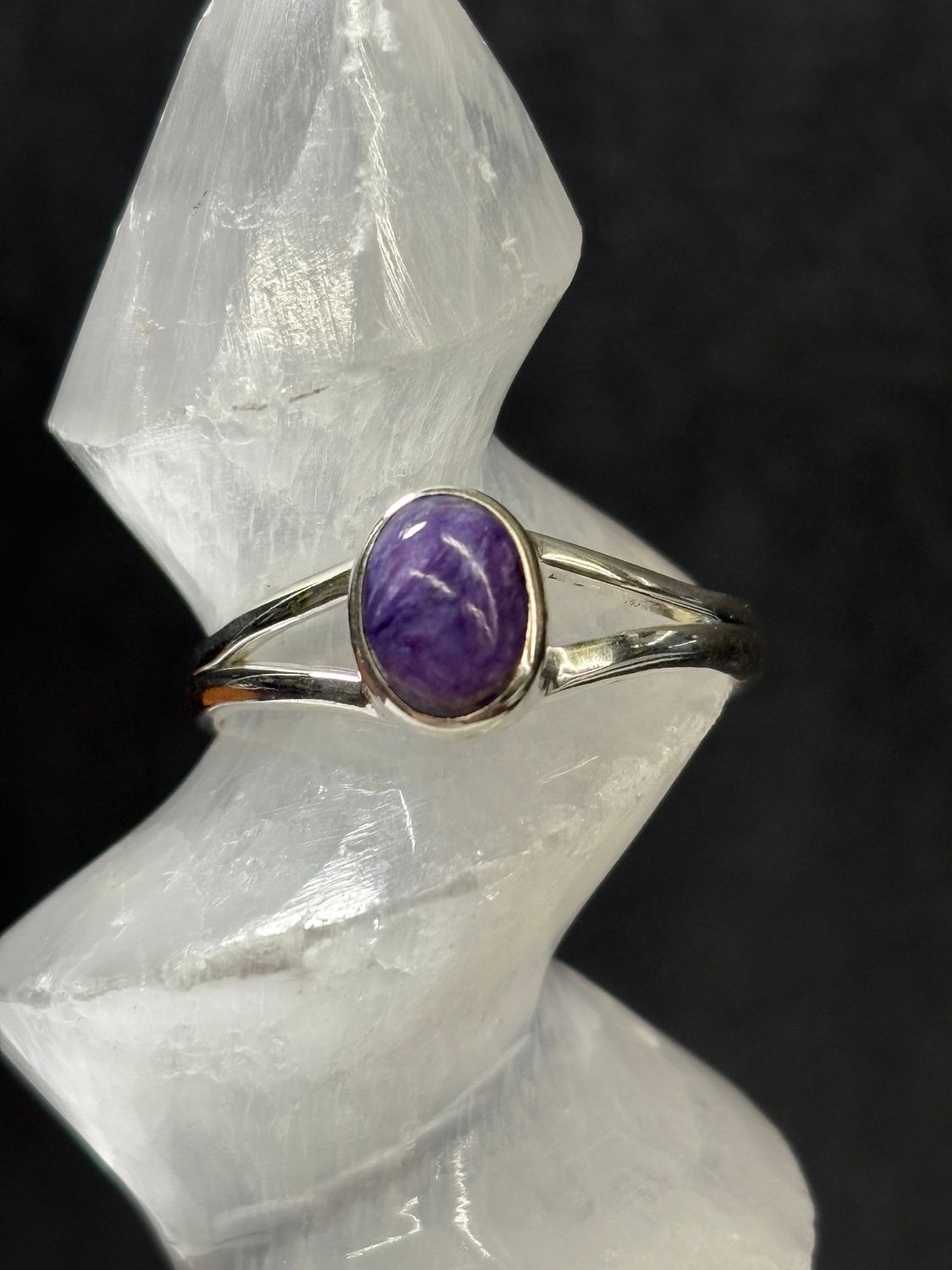 Charoite Ring - Size 9 Sterling Silver