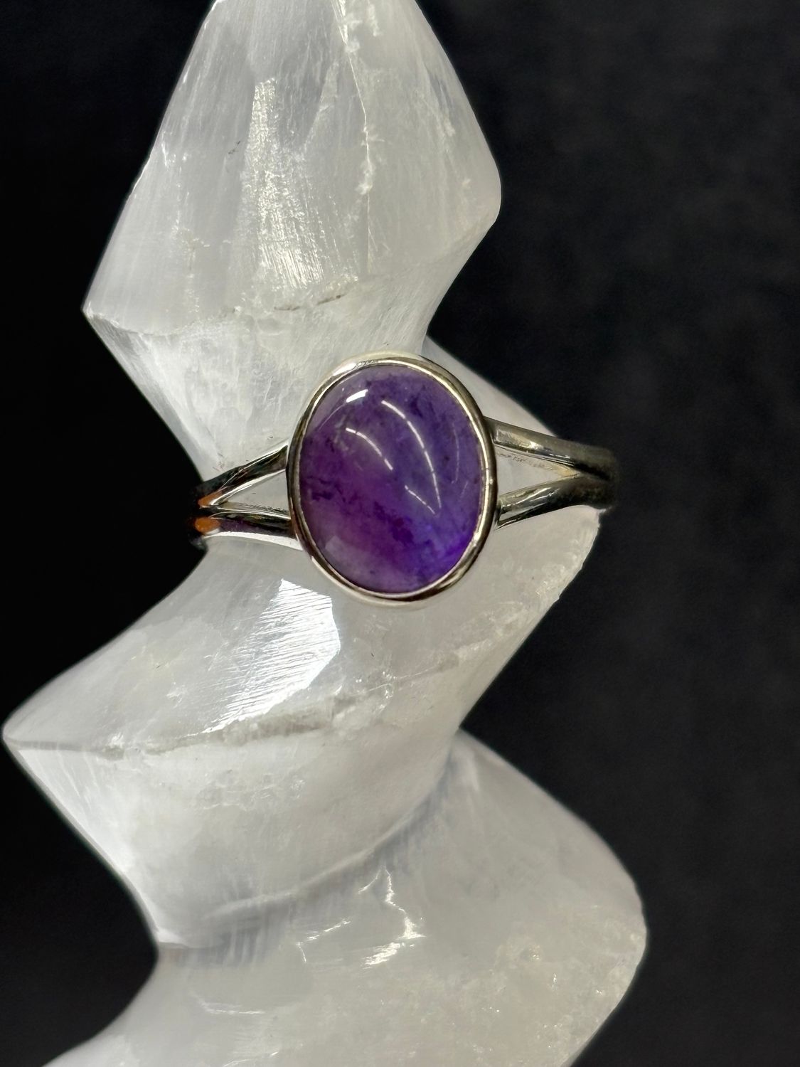 Amethyst Ring  - Size 9 Sterling Silver
