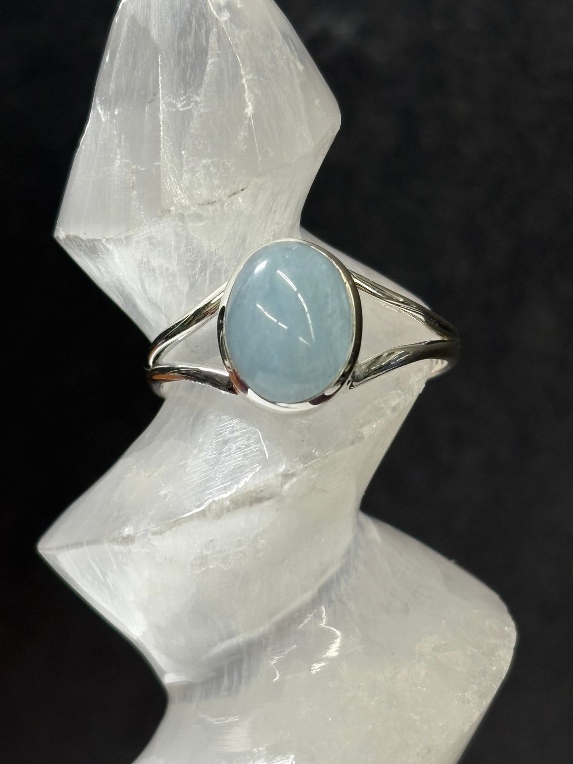 Aquamarine Ring - Size 9 Sterling Silver