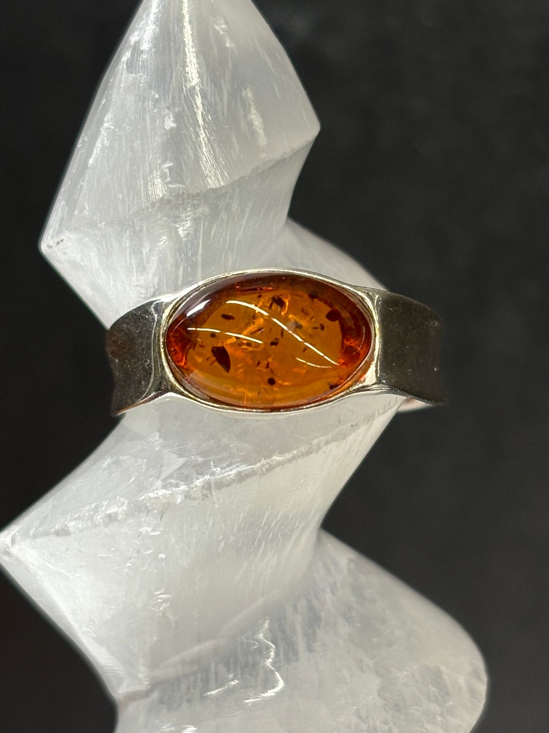 Baltic Amber Ring - Size 9 Sterling Silver