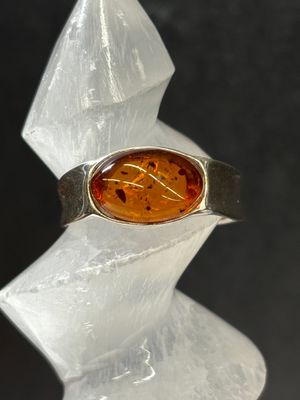 Baltic Amber Ring - Size 9 Sterling Silver