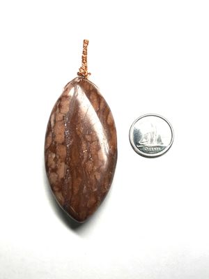 Wire Wrapped Leopardskin Jasper Pendant