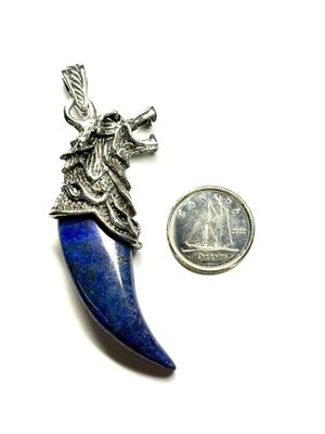 Lapis Lazuli Wolf Tooth Shaped Pendant