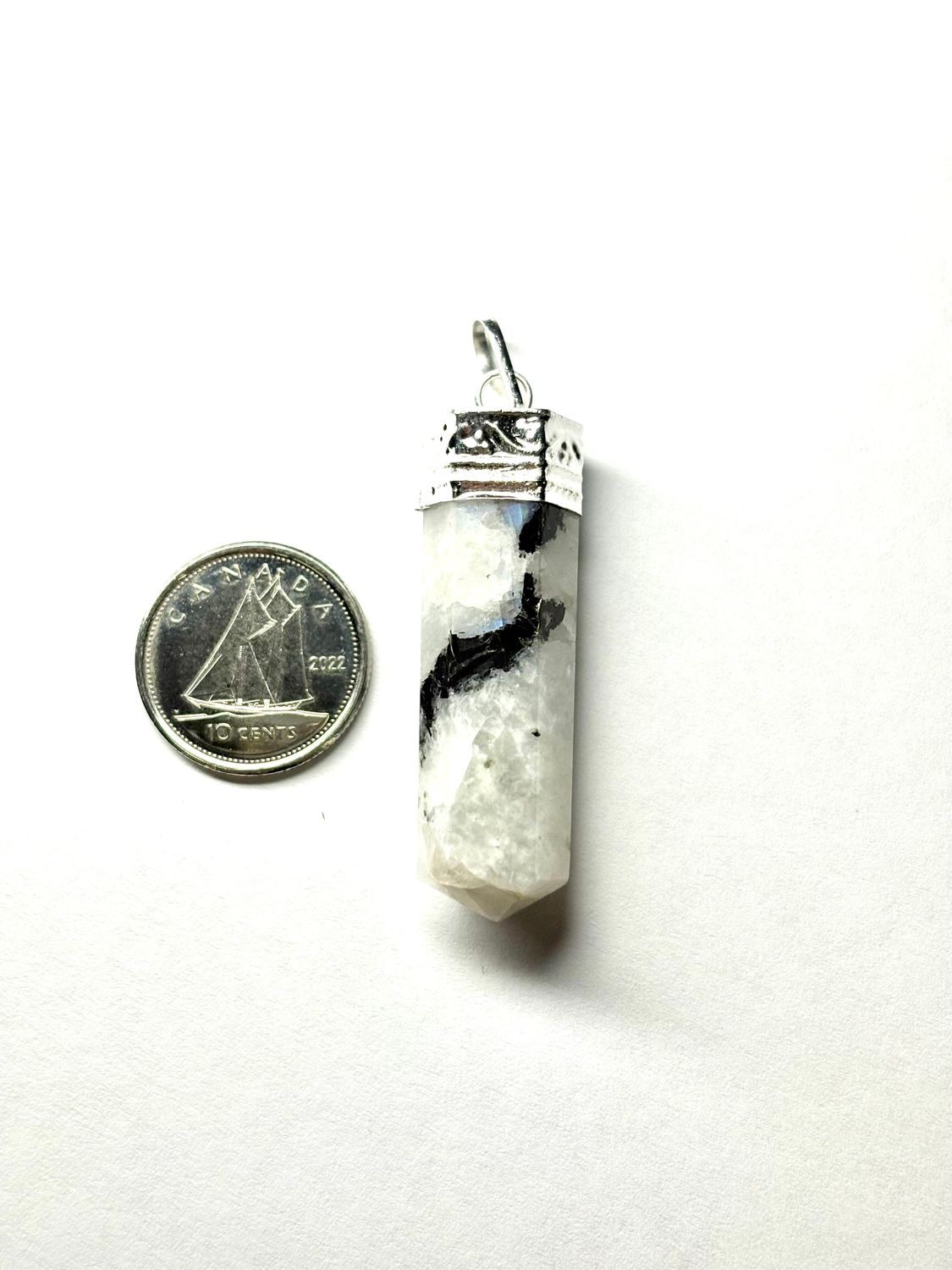 Rainbow Moonstone Point Pendant