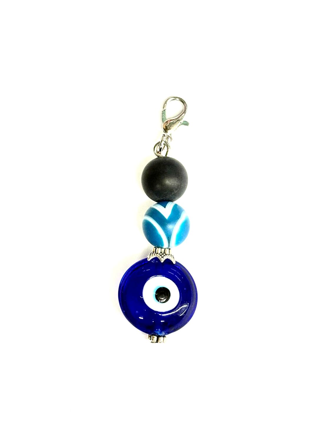 Evil Eye Triple Bead Keychain w/ Clasp
