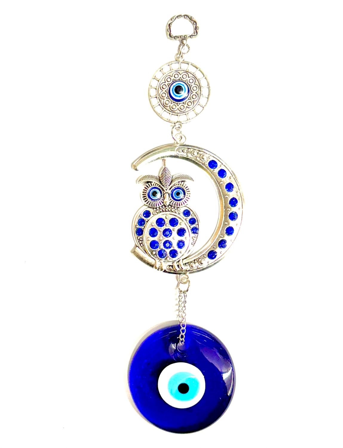 Evil Eye Owl &amp; Moon Wall Hanging 10"