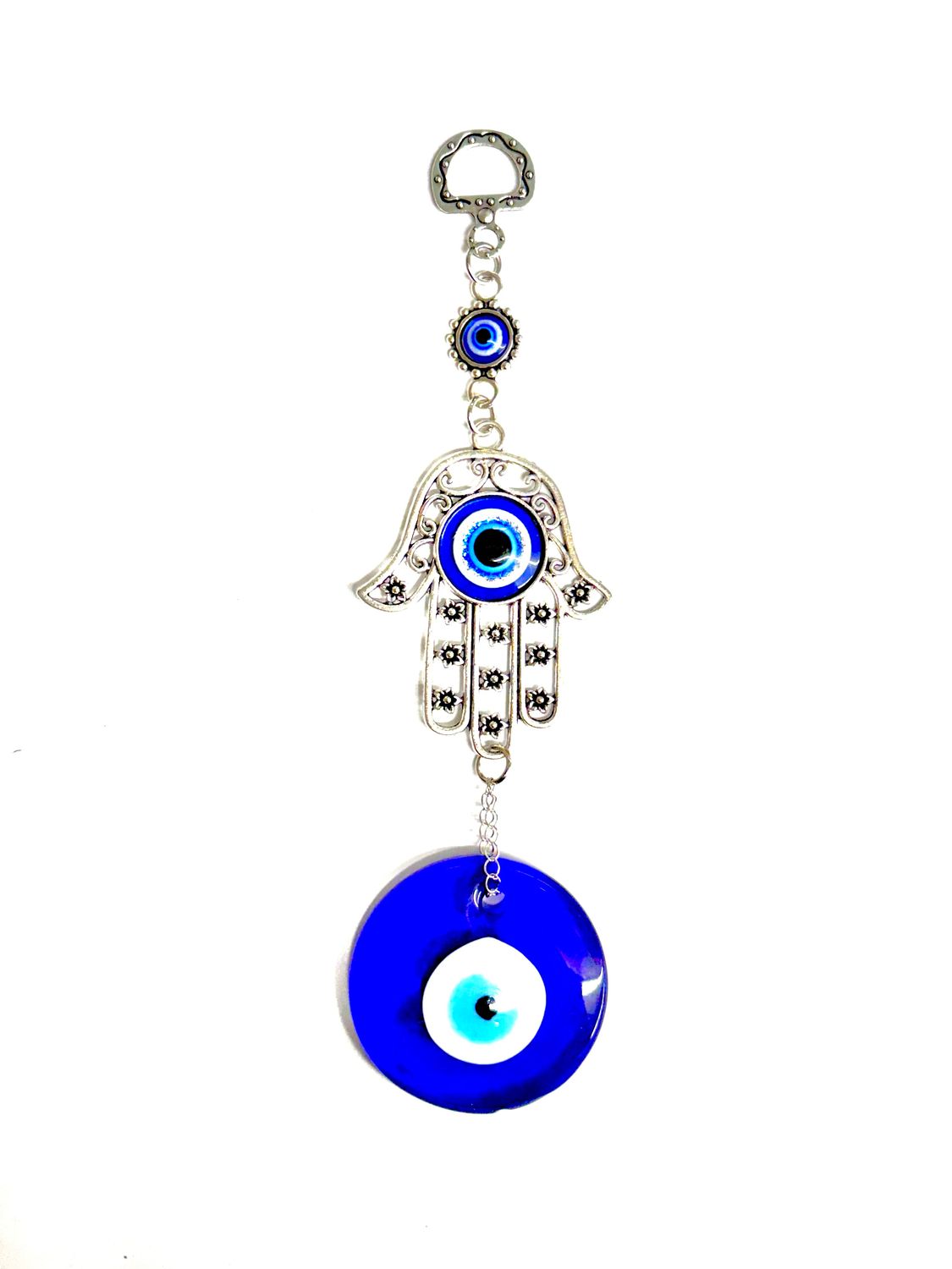 Evil Eye Floral Fatima Hand Wall Hanging 7"