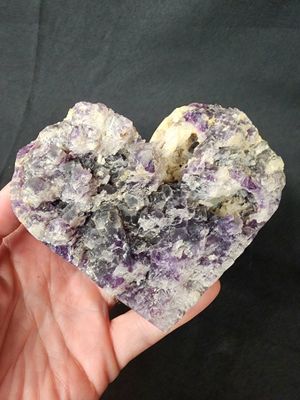 Rainbow Fluorite Geode Heart