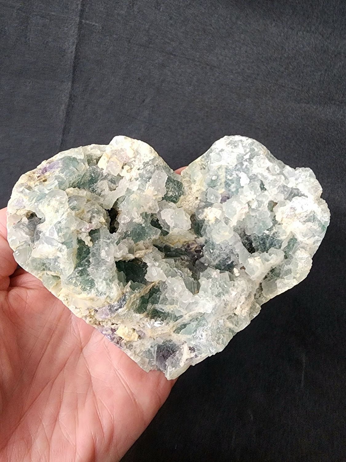 Rainbow Fluorite Geode Heart A