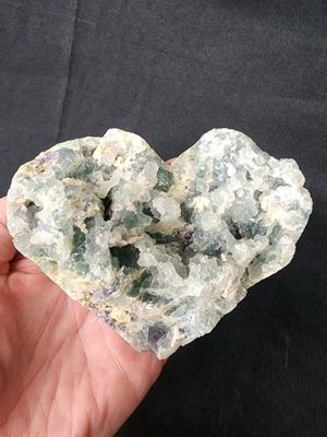 Rainbow Fluorite Geode Heart A