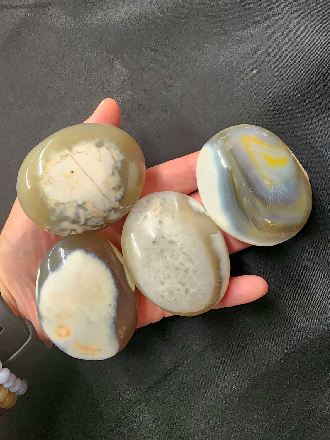 White Dragon Agate Palmstones