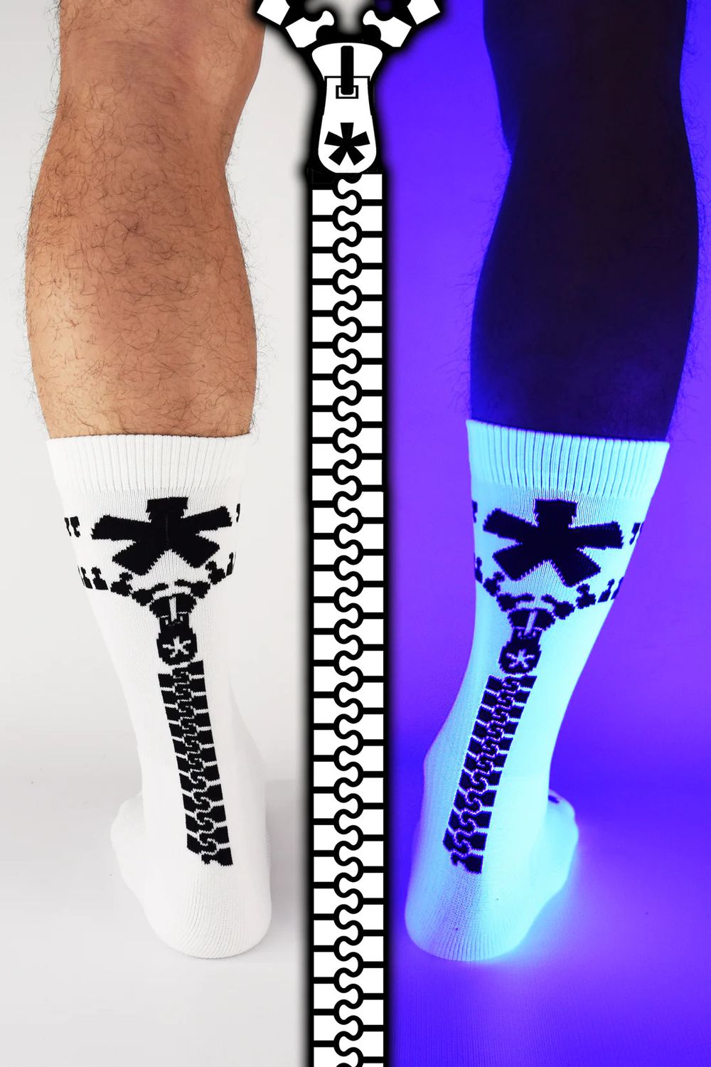 Mid-Calf Nylon Unzip Socks 