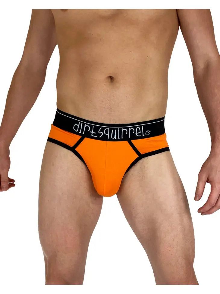 Tangerine Orange Bamboo Brief , Size: SM