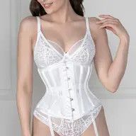 White Dupion Bridal Corset, Size: 24