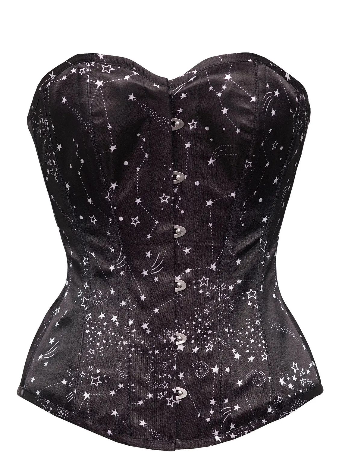 Cotton Astronomy Overbust Corset, Color: Black, Size/Nat Waist: US2