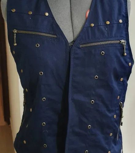 Leather Waistcoat-Cleaver-Blk Patch- LG