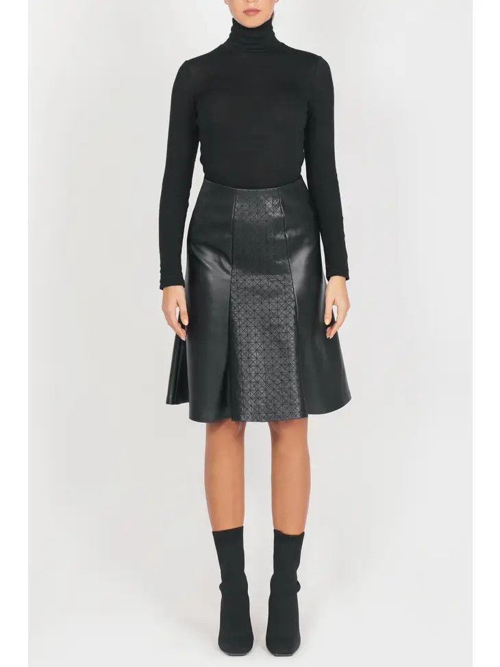 Flared Leather Skirt