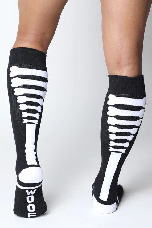 Kennel Club Bones Knee-high Socks, Color: Black, Size: ONESIZE