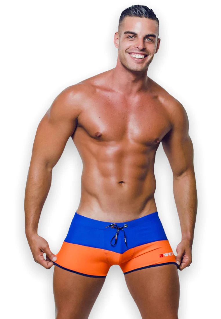 Beach Trunks Sensota, Color: Black/Orange, Size: S