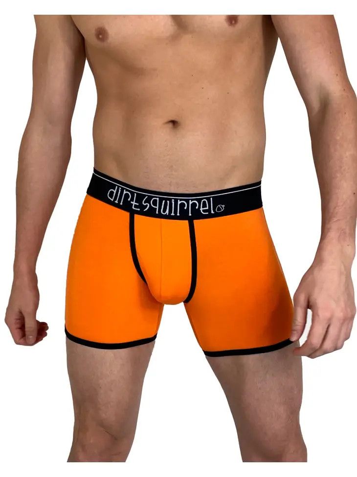 Tangerine Orange Bamboo Boxer Brief , Size: SM