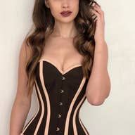 Single Layer Overbust Corset, Color: Choc/Taupe, Size: 22”