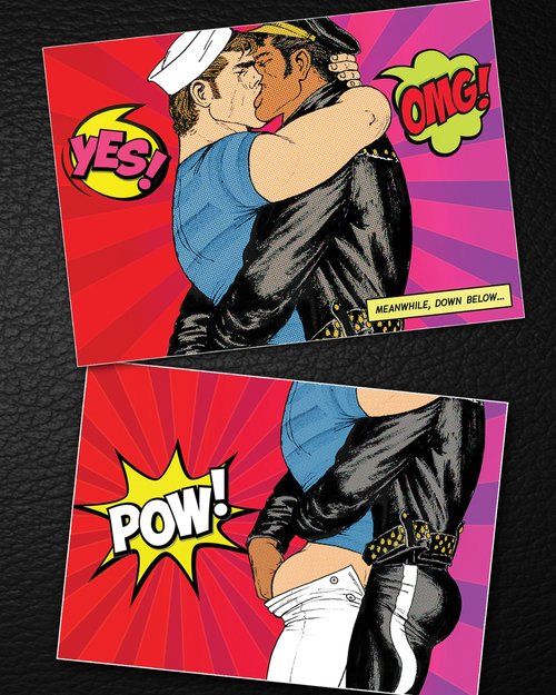 “Tom of Finland/ Kiss Pow&quot; Greeting Card