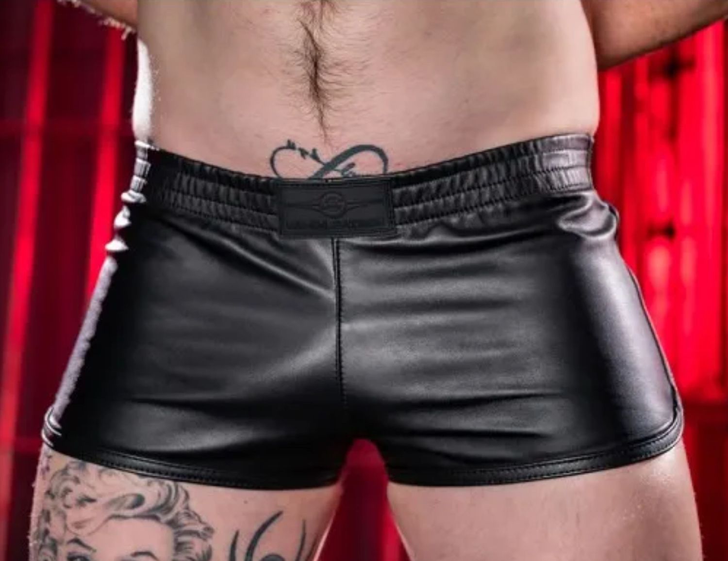 Mr. S Leather - Leather Gym Short/Zipper Pocket