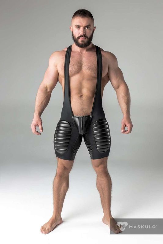Maskulo Armored Wrestling Singlet - codpiece