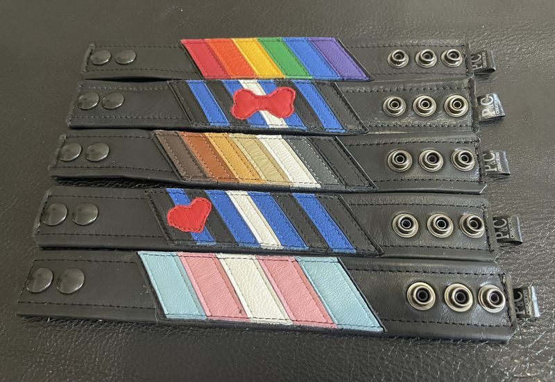 P&amp;C Leather Wrist Bands - Flag Series
