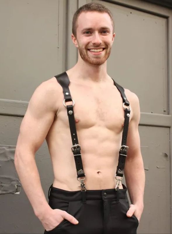 Mr. S Leather - Leather Suspender &amp; Harness Combo - Black