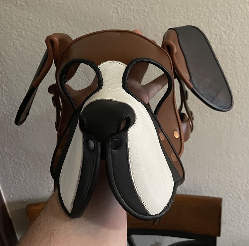 Custom Leather Hoods - Boxer Pup - Blk/Brn/Wht