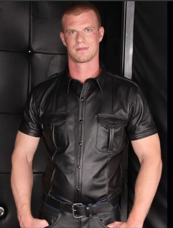 Mr. S Leather - Classic Leather Uniform Shirt