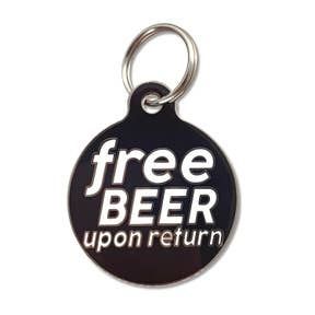 Free Beer Upon Return- Round Charm- Black