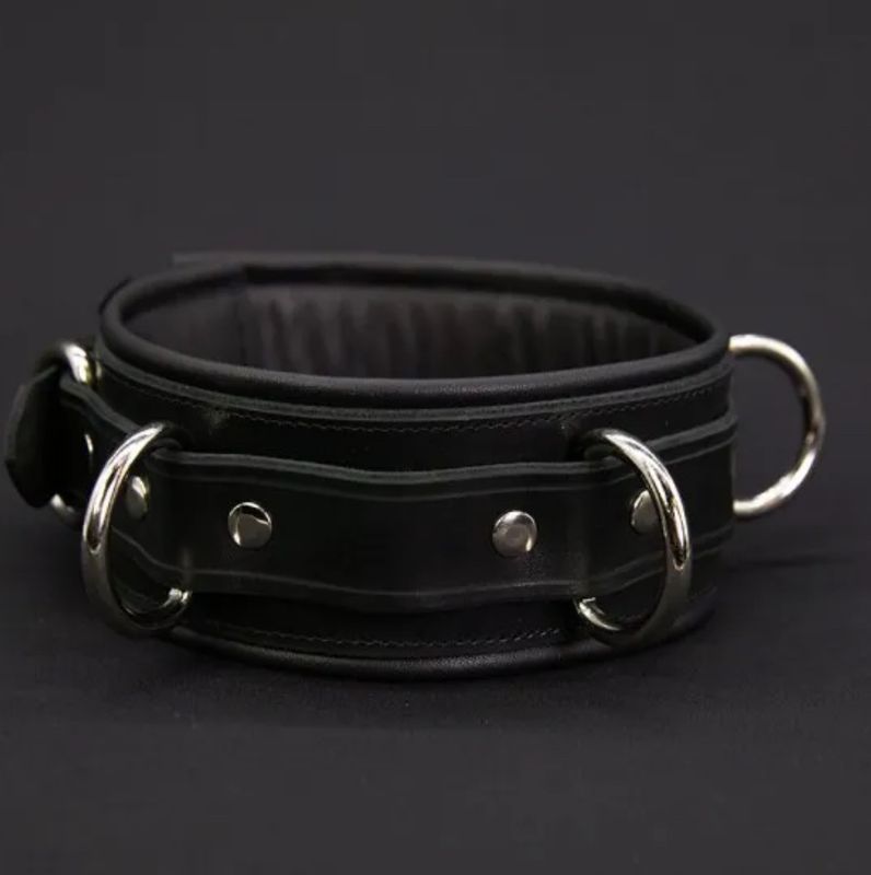 Mr. S Leather - Fetters Locking Bondage Collar - Black -Med