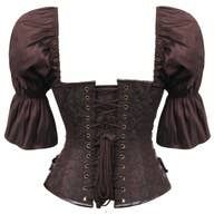 Steampunk Inspired Overbust with Short Flounce Sleeve