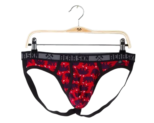 Bear Skn Geometric Bear Red Jock