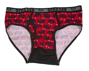 Bear Skn Geometric Bear Red Brief