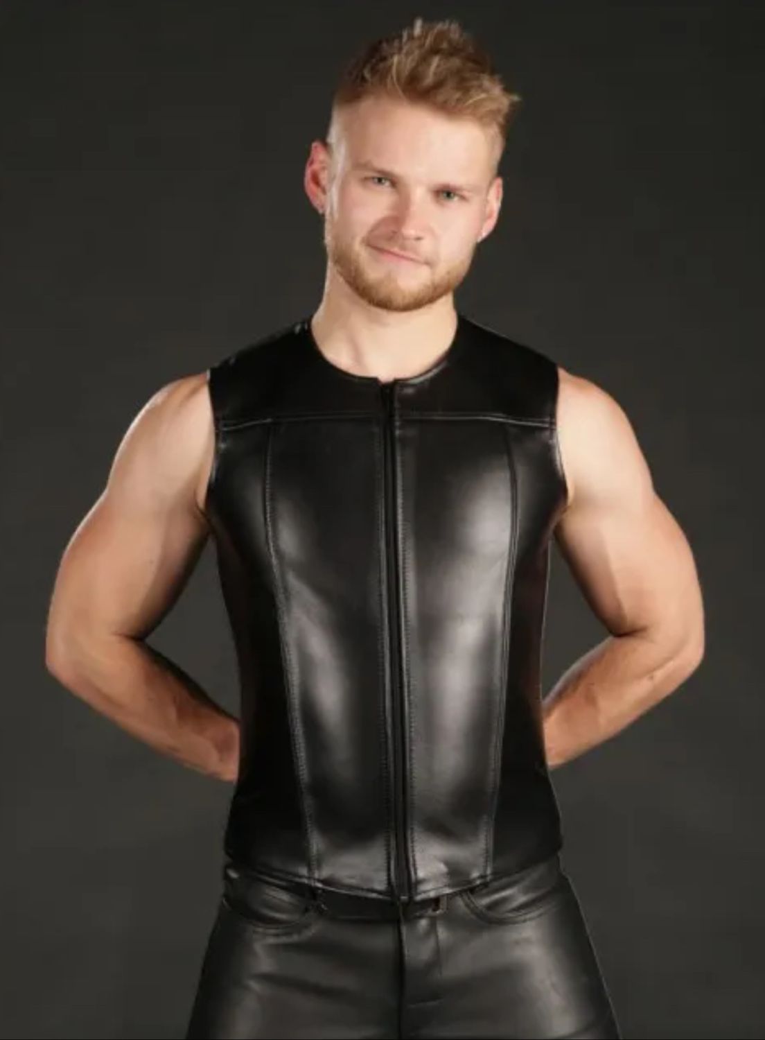 Mr. S Leather - Leather Zip Front Vest