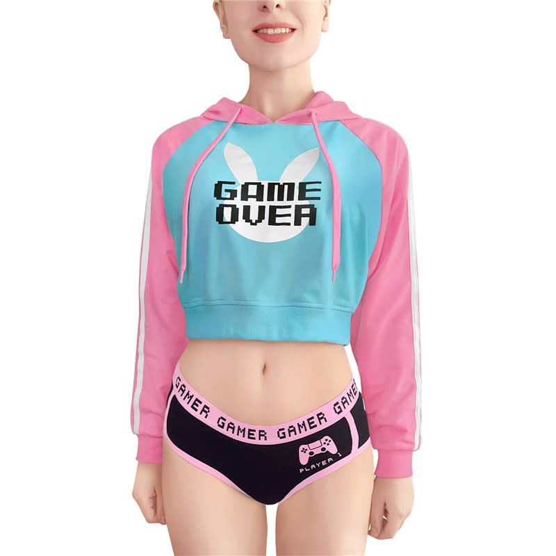 Bunnywatch Cosplay Cropped Hoodie Sweater Blue