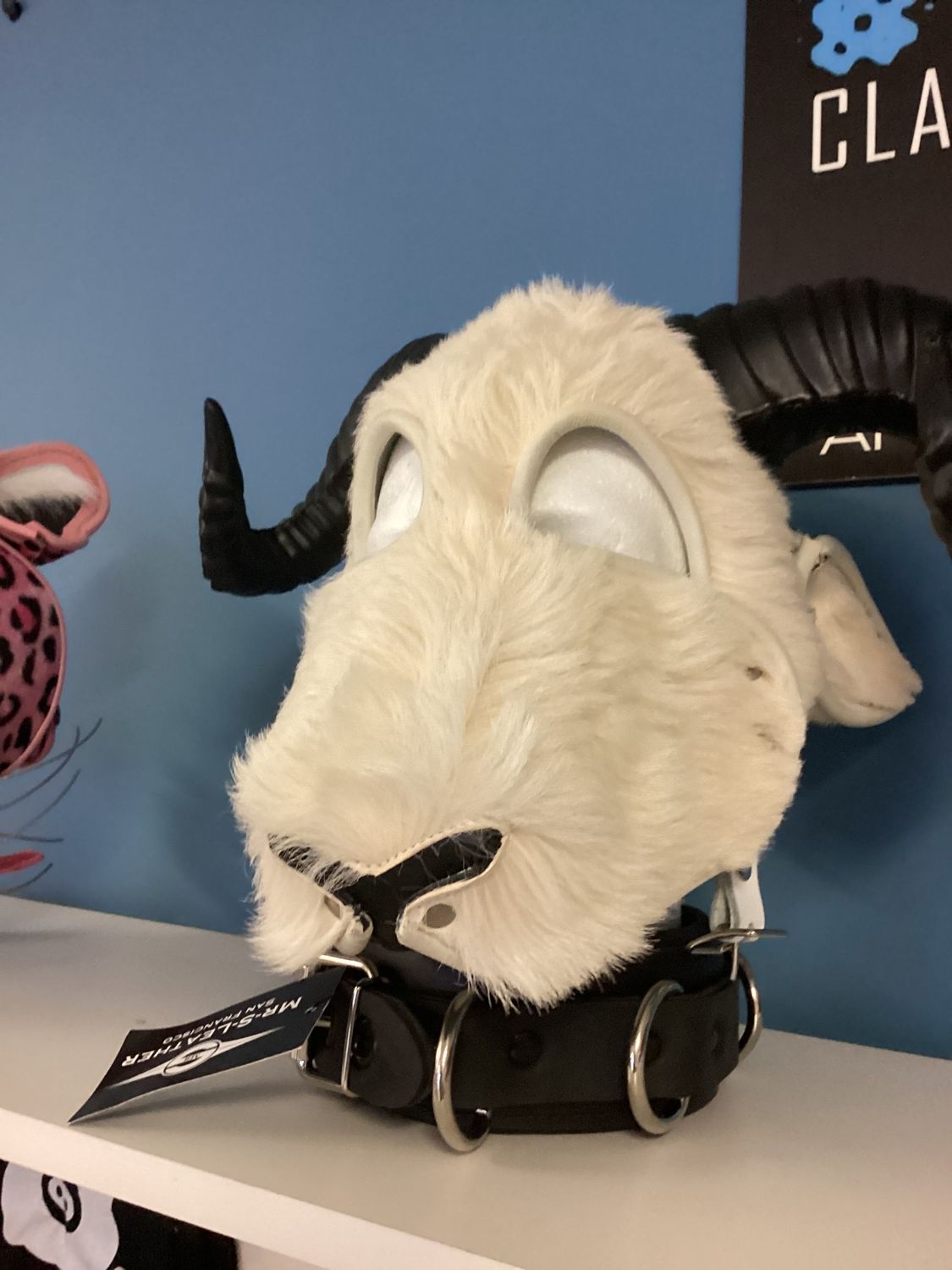Custom Leather Hoods Wht/Wht/Ram Specialty Ram