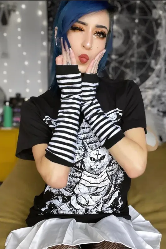 Emo Striped Arm Warmers