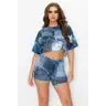 Drop Shoulder Top And Bike Shorts