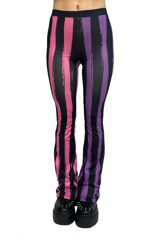 Sweet Spooks Pastel Goth Striped Flares